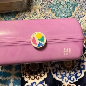Caboodles Pink Cosmetic Case with Geometric Badge